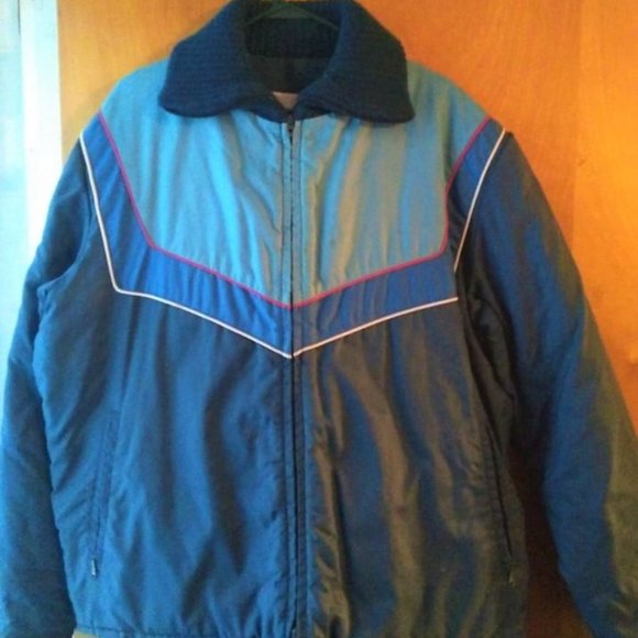 Vintage Polaris Snowmobile Jacket and Bibs Suit Red White Blue Large - Picture 1 of 5